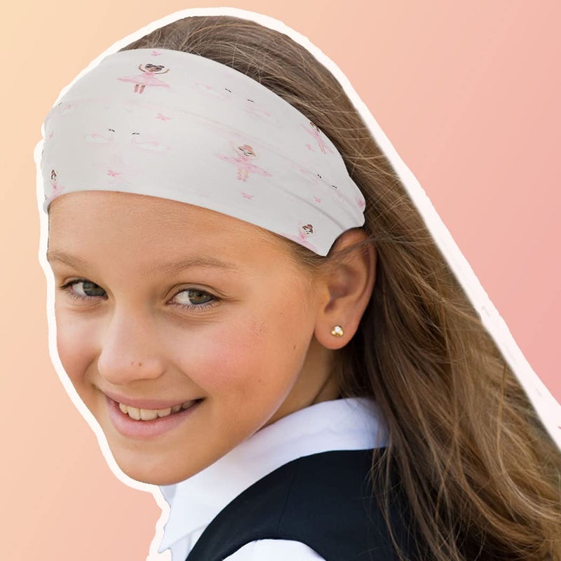 Bohend Girls Headbands Wide Knotted Hair Bands 3Pcs Non Slip Elastic Cute Head Bands Workout Yoga Sweatband Hair Accessories for Girls and Kids (G) - Image 4